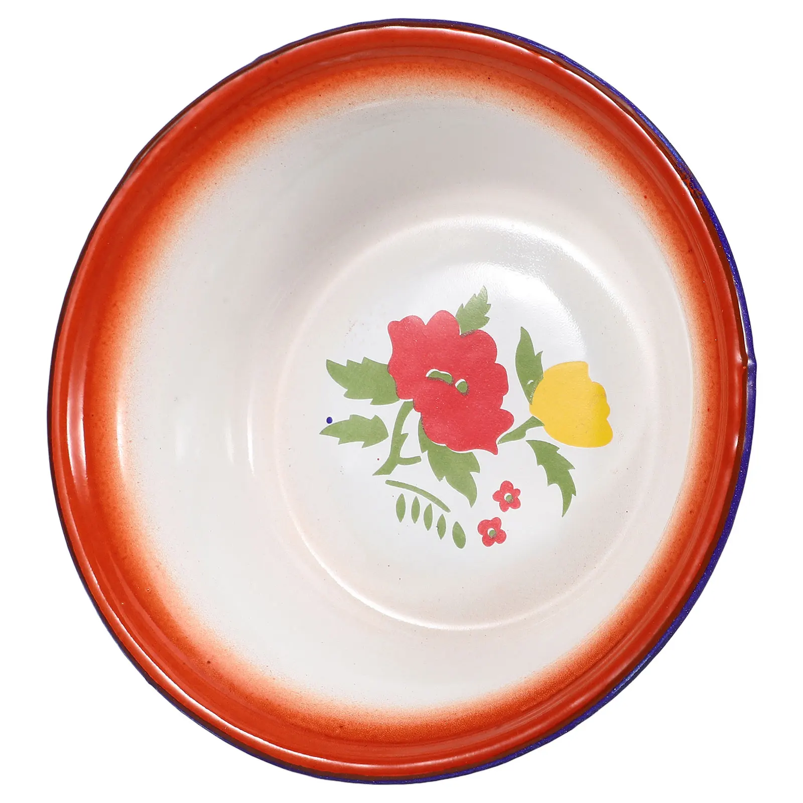 

Enamel Bowl Retro Kitchenware Large Capacity Red Popcorn Dad Noodle Basin Thickened Food Storage Household Multifunction