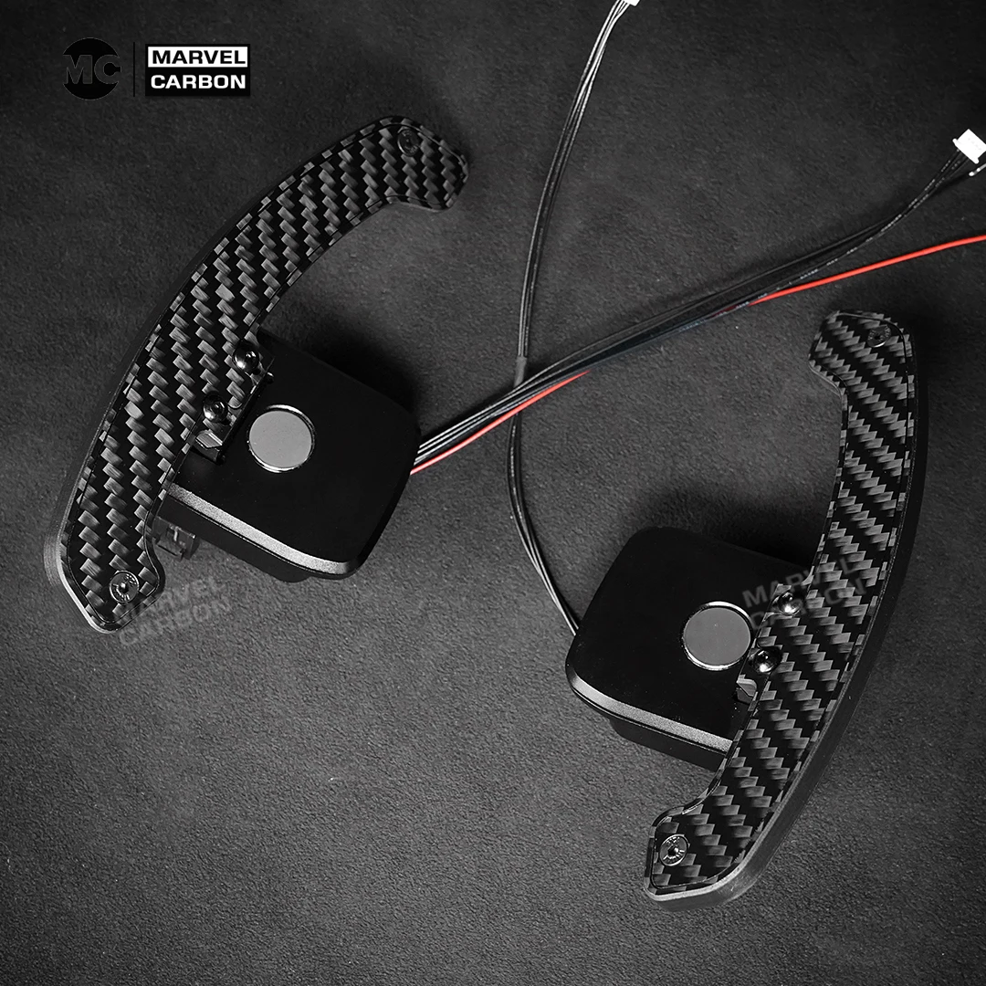 MC Fif For Camaro SS Corvette C7 LED Carbon Fiber Steering Wheel Magnetic Paddle Shifters Extension Car Accessories