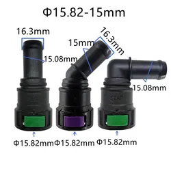 15.82 female connector Fuel pipe joint auto Fuel line quick connector connect pipe with 15mm inner diameter 1pc