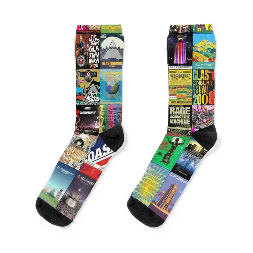 Glastonbury Festival Socks Thermal man winter New year's Luxury Woman Socks Men's