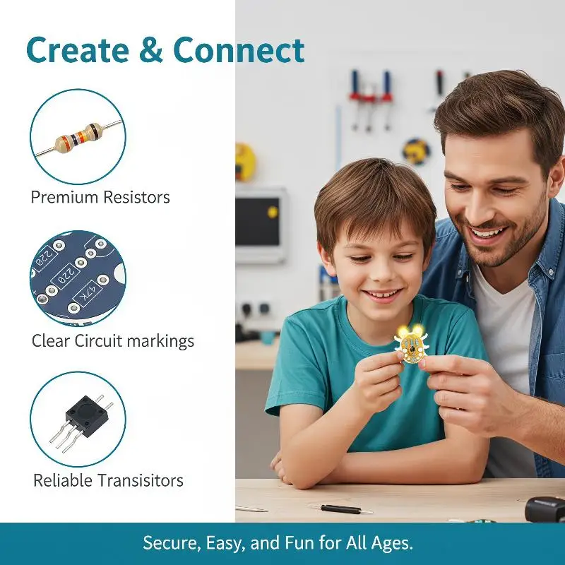 Weevil Eye Electronic DIY Soldering Kit Photosensitive LED Light Beginner Friendly Set for Home Learning Hobby Project