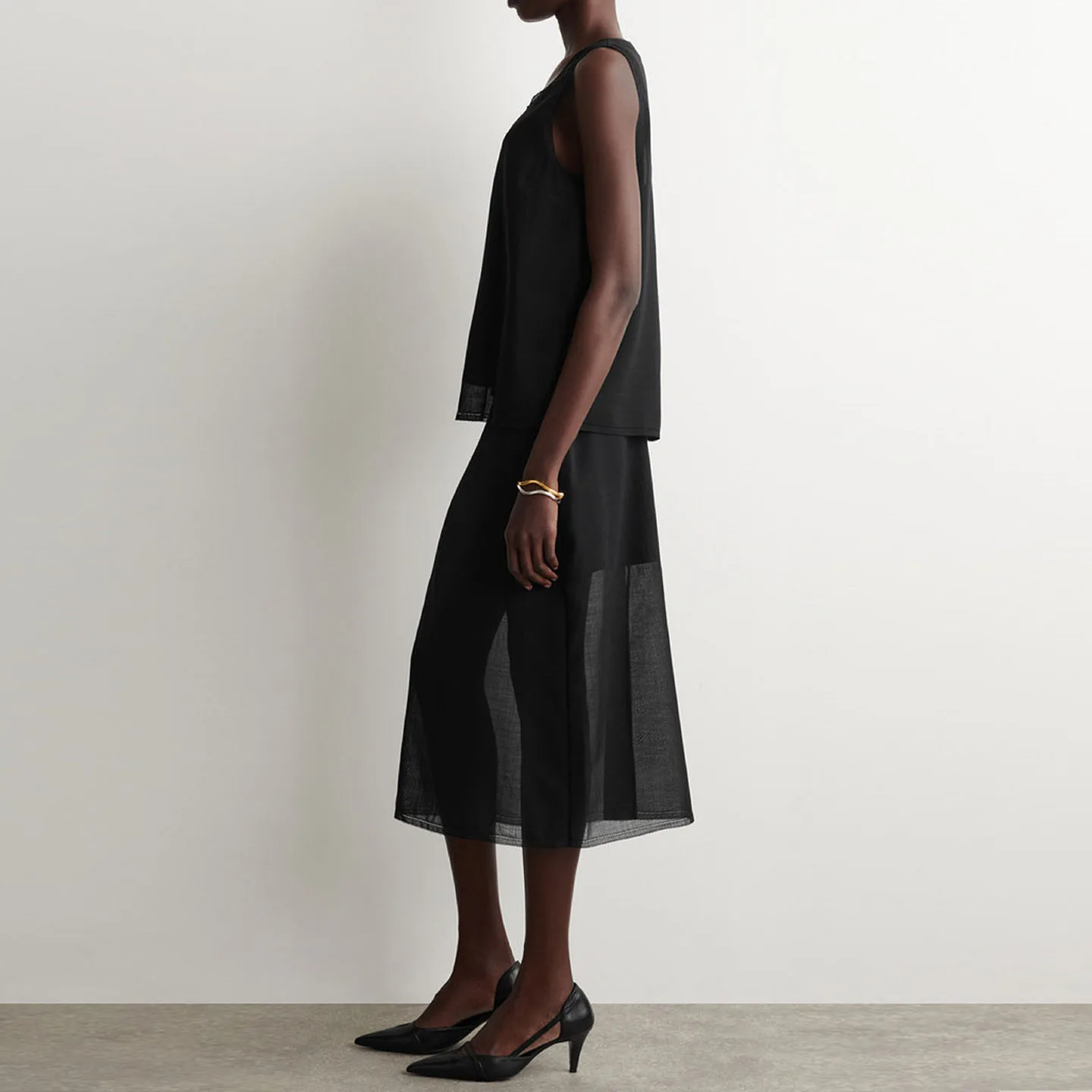 Women's Casual Style Lightweight Semi-Transparent Midi Skirt Spring Summer New Arrival ZADATA Brand Straight Cut Loose Fit