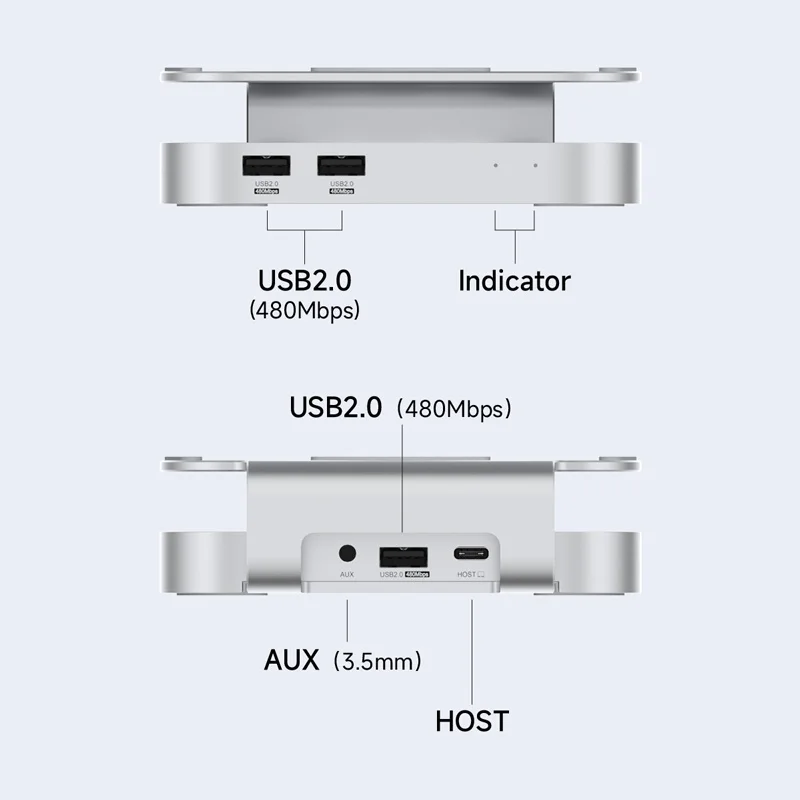 Hagibis USB C Hub with USB4 Hard Drive Enclosure 40Gbps M.2 NVMe SSD Case for Mac mini M4/M5/M6 Pro Stand Type-C Docking Station