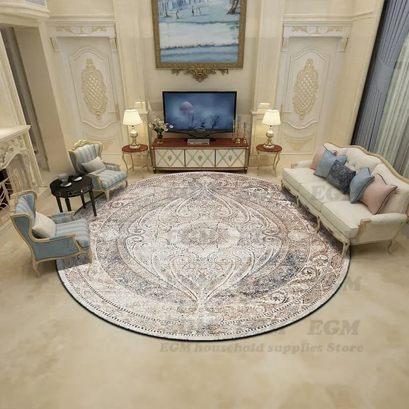Retro Boho Round Carpet Rugs and Carpets for Home Living Room Decor Lounge Area Rug Large Persian Luxury Decoration Bedroom Mat