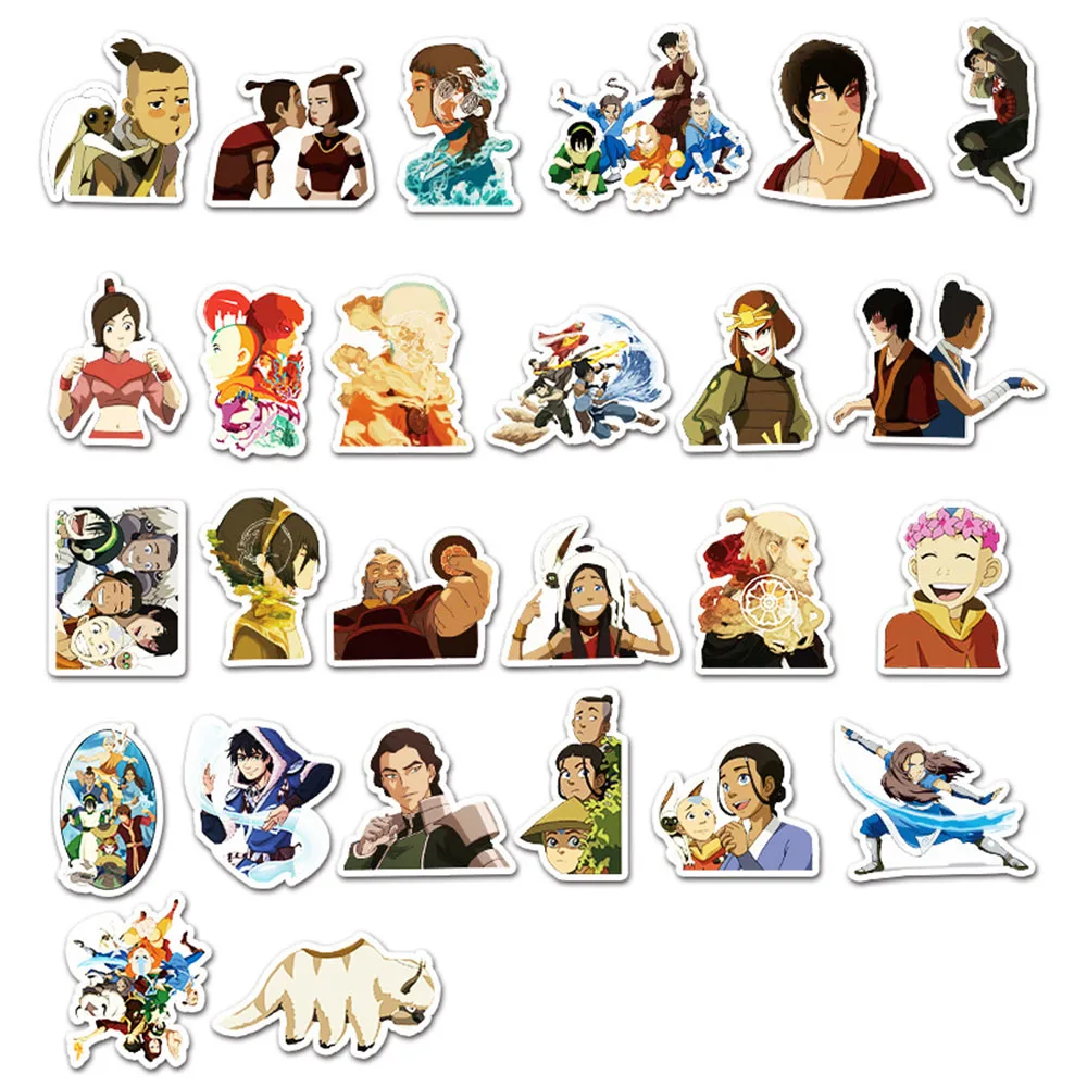 10/50PCS Anime Avatar The Last Airbender Sticker Cartoon Personality Cool Creative Decorative Decorative Kids Toy DIY Skateboard