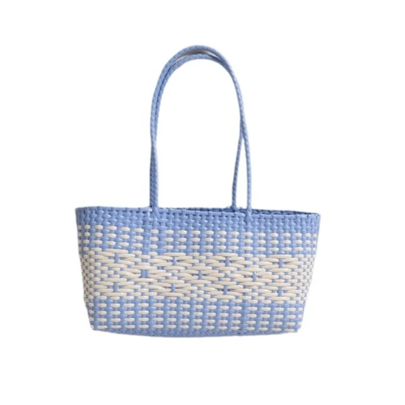 

Women's Quilted Woven Shoulder Bag Casual Beach Basket Vacation Hollow Out Summer Synthetic Raffia Handbag