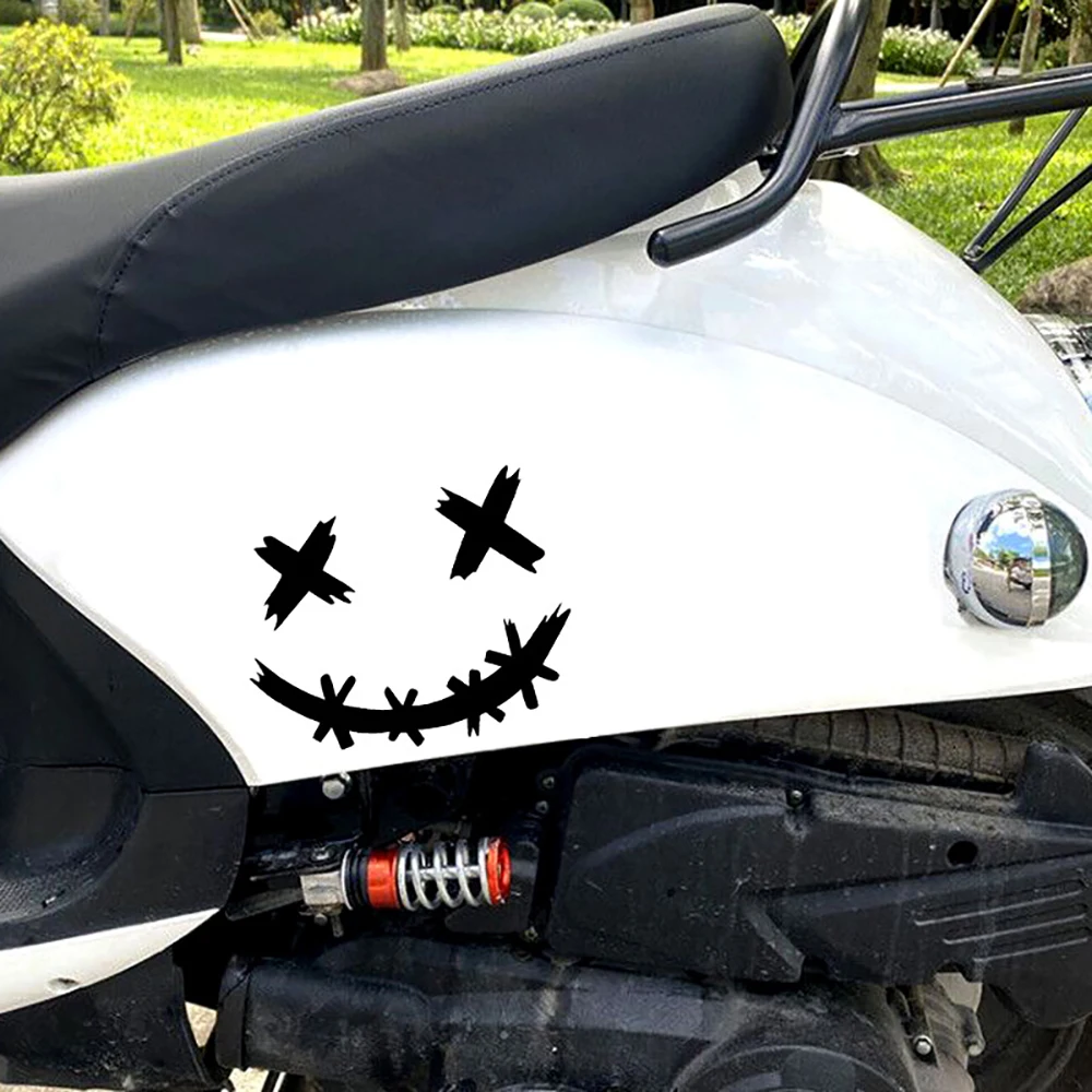 

Motorcycle Helmet Stickers Car Reflective Waterproof Smile Face Decal Motocross Auto Rear Window Personalized Stickers