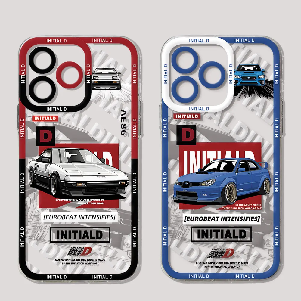 Anime Initial D AE86 Phone Case For iPhone 15 14 13 12 11 Mini Pro Max X XR XSMax 6S 6 7 8 Plus SE20 Transparent Cover
