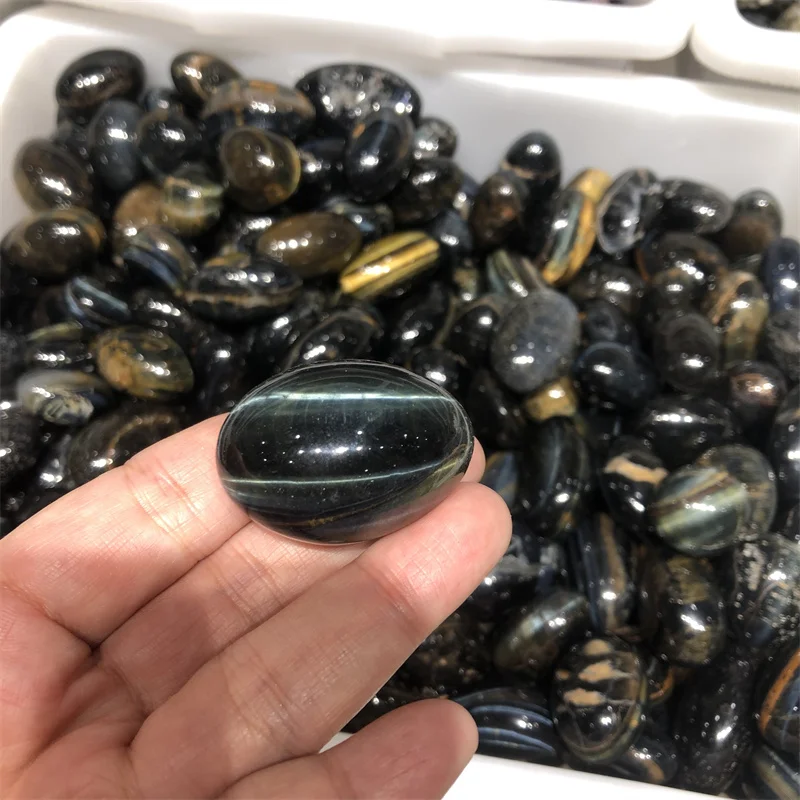 

New arrivals 20-40mm crystals healing stones natural blue tiger eye tumbled stone for sale