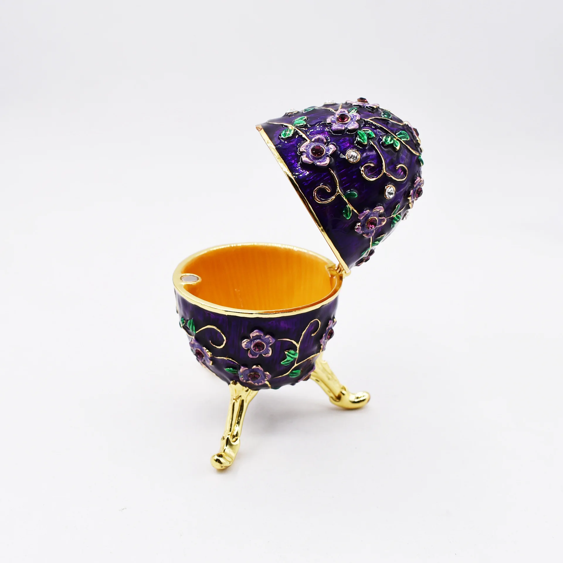 Enamel flower egg shaped jewelry box for cross-border Easter in Europe and America