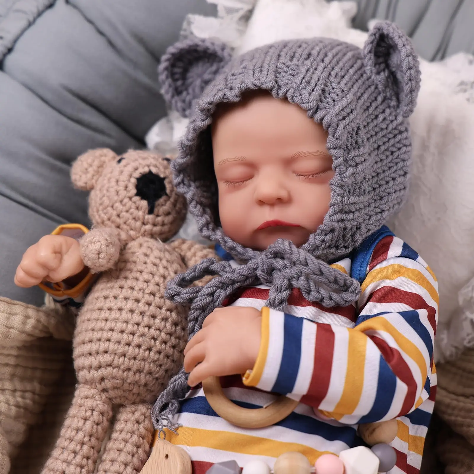 

Reborn Baby Dolls - 20 inch Sleeping Lifelike Boy Doll Vinyl Head and Limbs, Soft Cloth Body