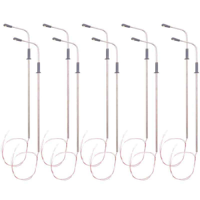 10 pcs Model LED Street Lamp Lighting Single Head Train Layout Landscape 1: 100-ABVM