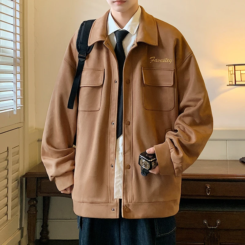 Men's Korean Style Clothes for Men Outerwear Loose Fitting Original Clothing Harajuku Spring Jackets Popular Coats Models 2024