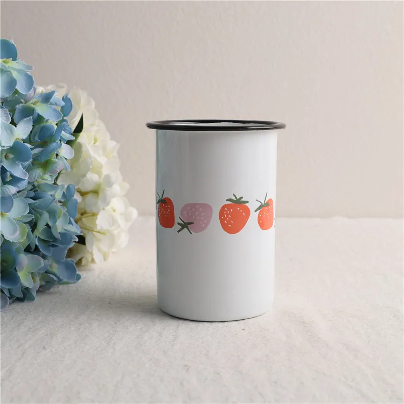 

Imprint Enamel Stberry Series Toothbru Cup Couple Storage Cup Dental Care Bowl Nordic Sle Small Fre Feelings Adult Use