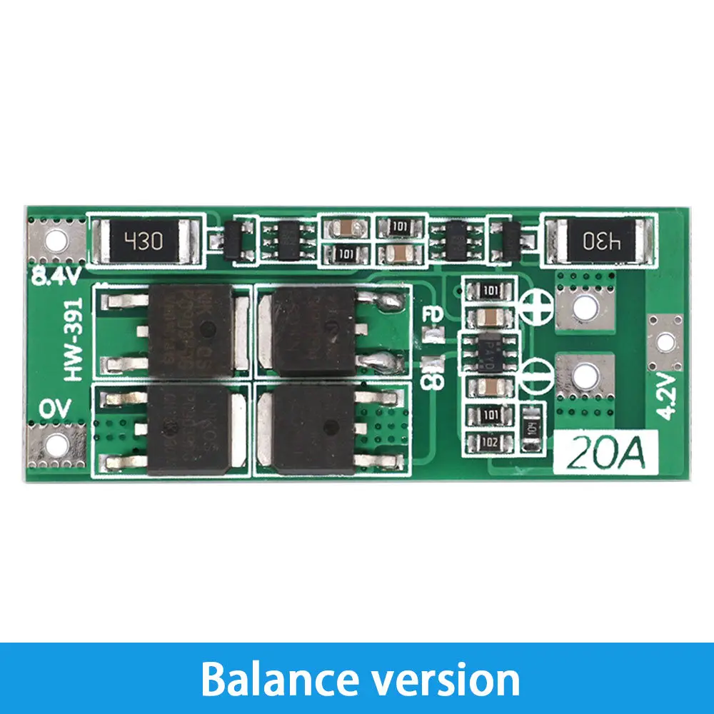 2S 20A 7.4V 8.4V 18650 Lithium Battery Protection Board/BMS Board Standard/Balance For DIY