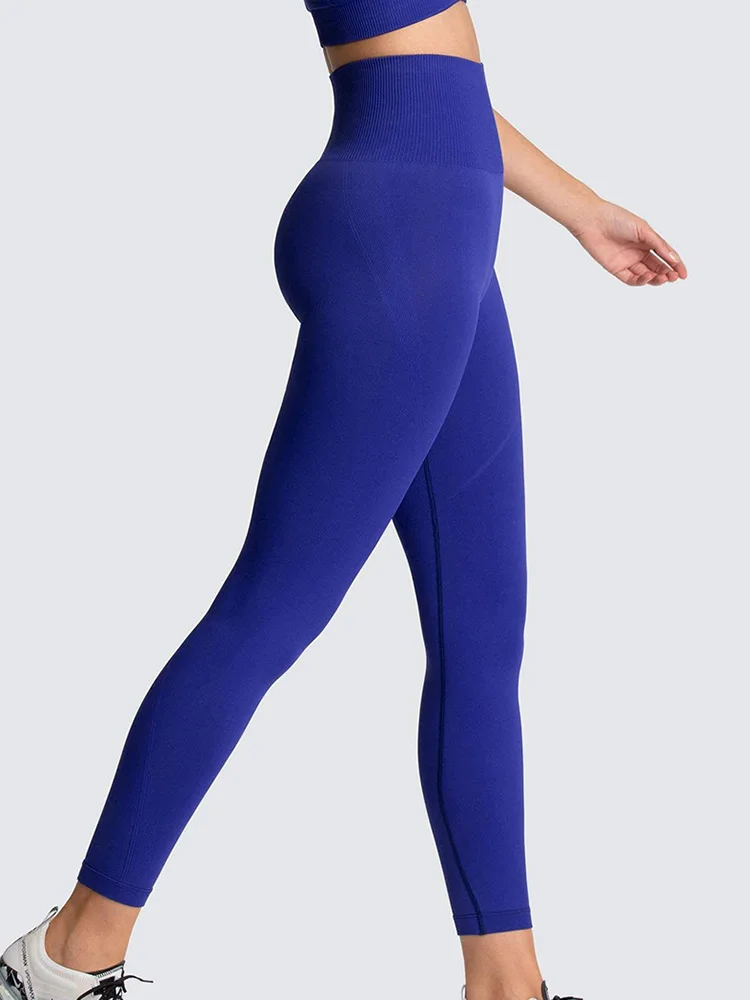 Mallas deportivas sin costuras para mujer, pantalones elásticos de cintura alta para gimnasio, Yoga y entrenamiento