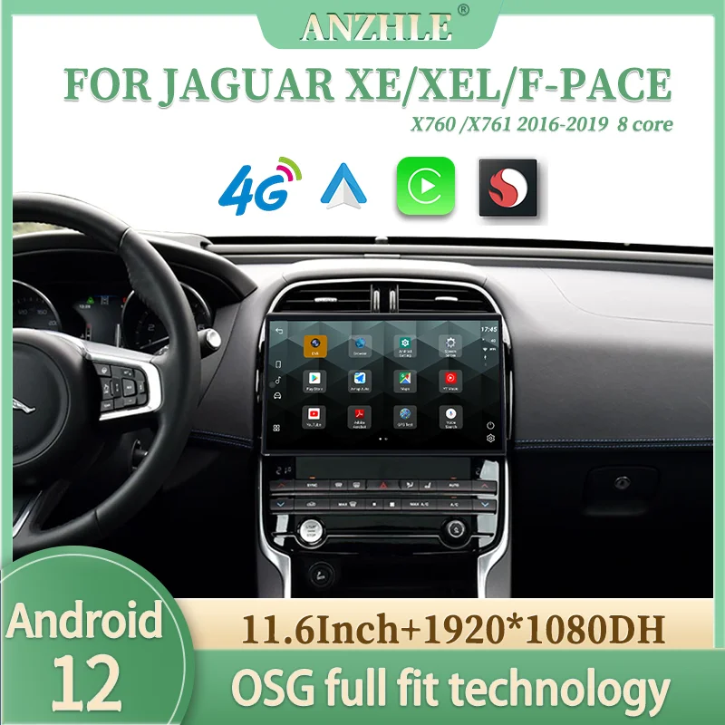 

11.6" For Jaguar XE/F-PACE X760 X761 Android 12 GPS Radio Multimedia Player Wireless Carplay And Auto Original Car OEM Menu