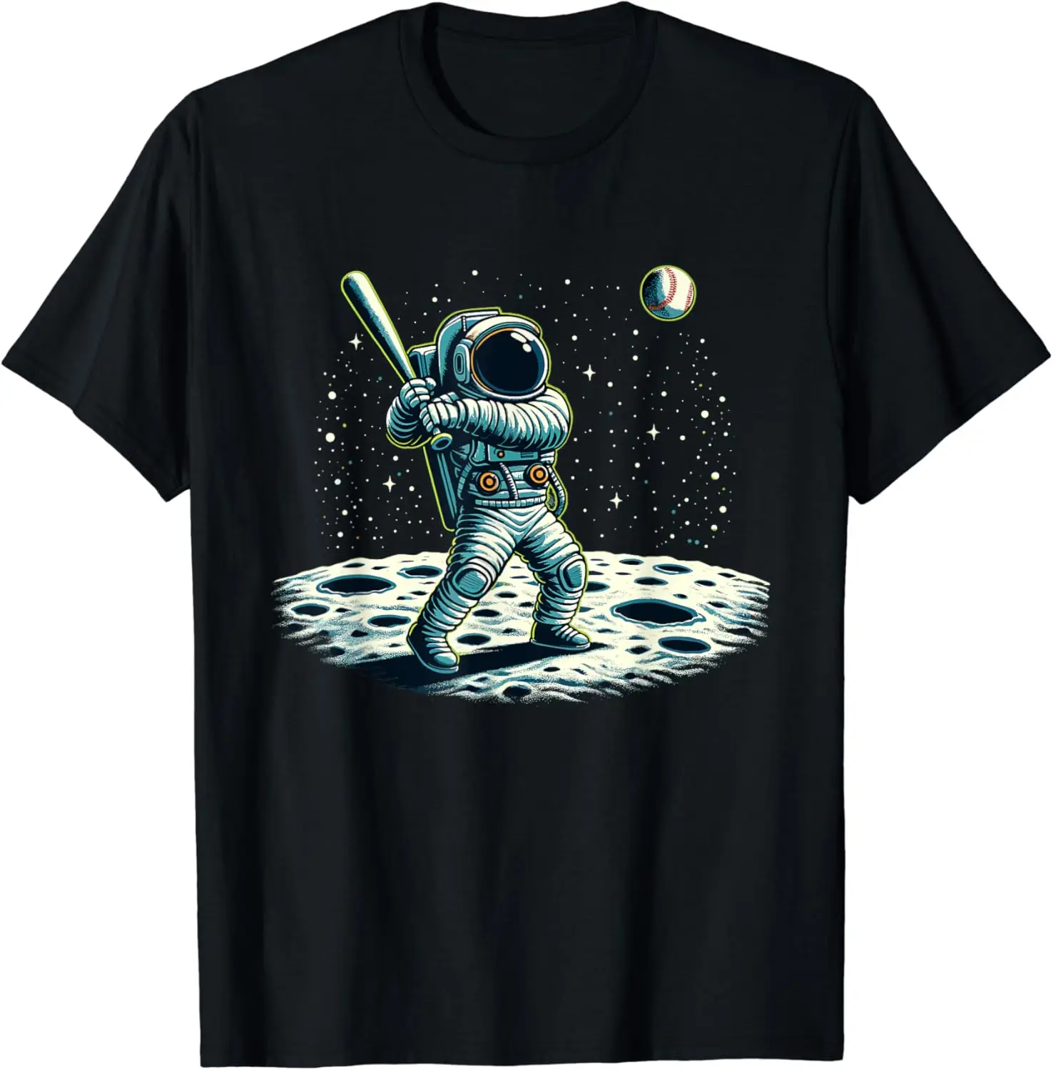 Baseball Novelty Astronaut Men Women Kids Funny Baseball T-Shirt