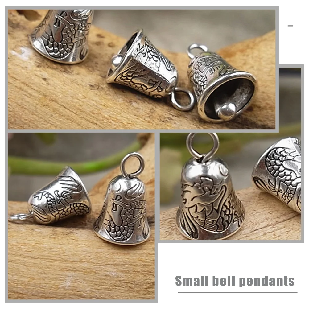 10 Pcs Small Bells for Crafting Pendant Ring Chime Pendants Feng Shui Charm Alloy