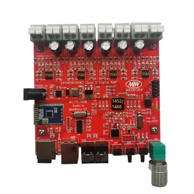 Nvarcher 4/8 Channel Bluetooth Digital Class D Amplifier (100W/200W) DSP + SSM3582