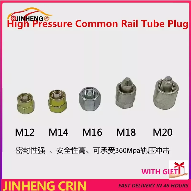 Common Rail Tube Plug Common Rail Injector Cap Common Rail Injector Tube Block-Off Tool Sealing Plug M12 M14 M16 M18 M20