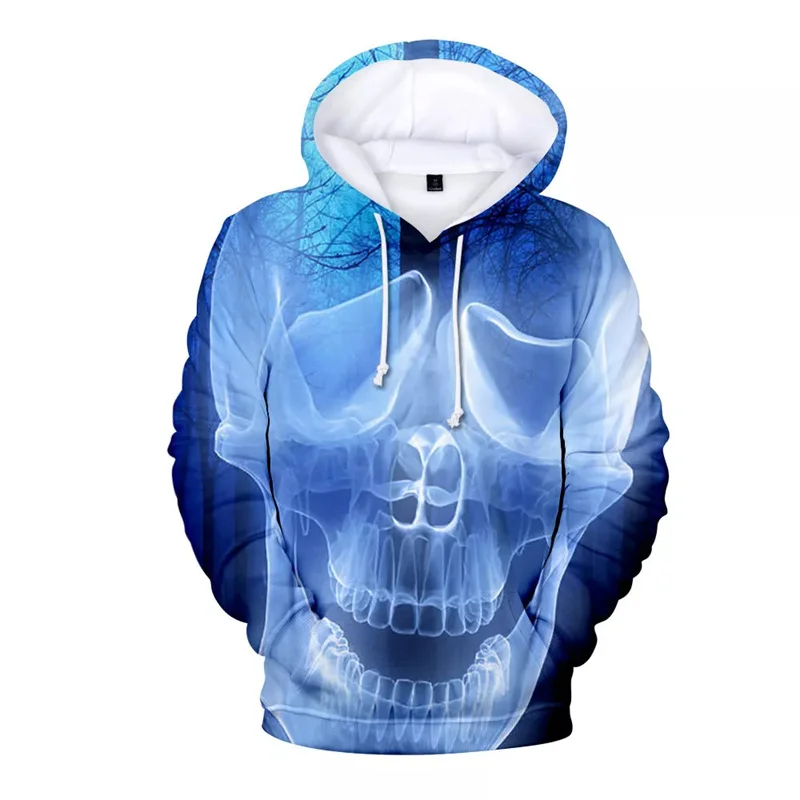 

Halloween Skull Hoodies Men Personality 3D Printed Skeleton Graphic Pullover Sweatshirts Cool Cosplay Hoody Long Sleeves Tops