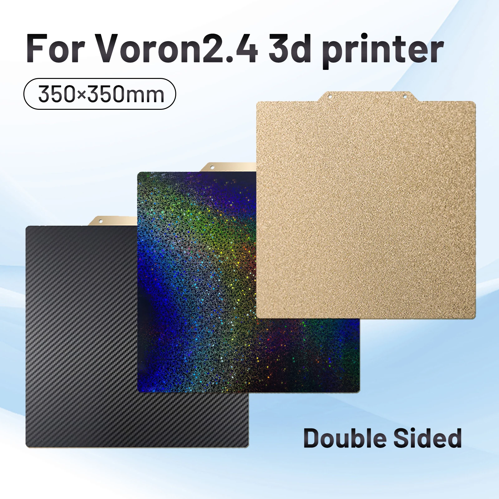 350x350mm Heatbed For Voron 2.4 Textured PEI Smooth PET PEY Build Plate Double Sided Magnetic Spring Steel Sheet For Voron 2.4