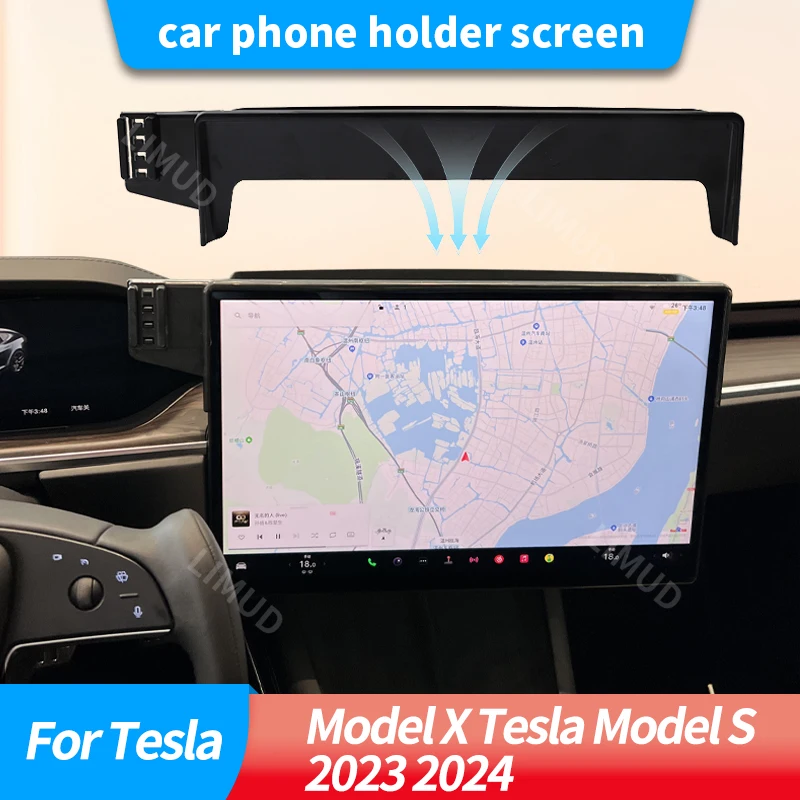 

Car phone holder screen For Tesla Model xTesla Model s 2023 2024 For Dashboard/Windscreen/Air Vent Compatible With All phone