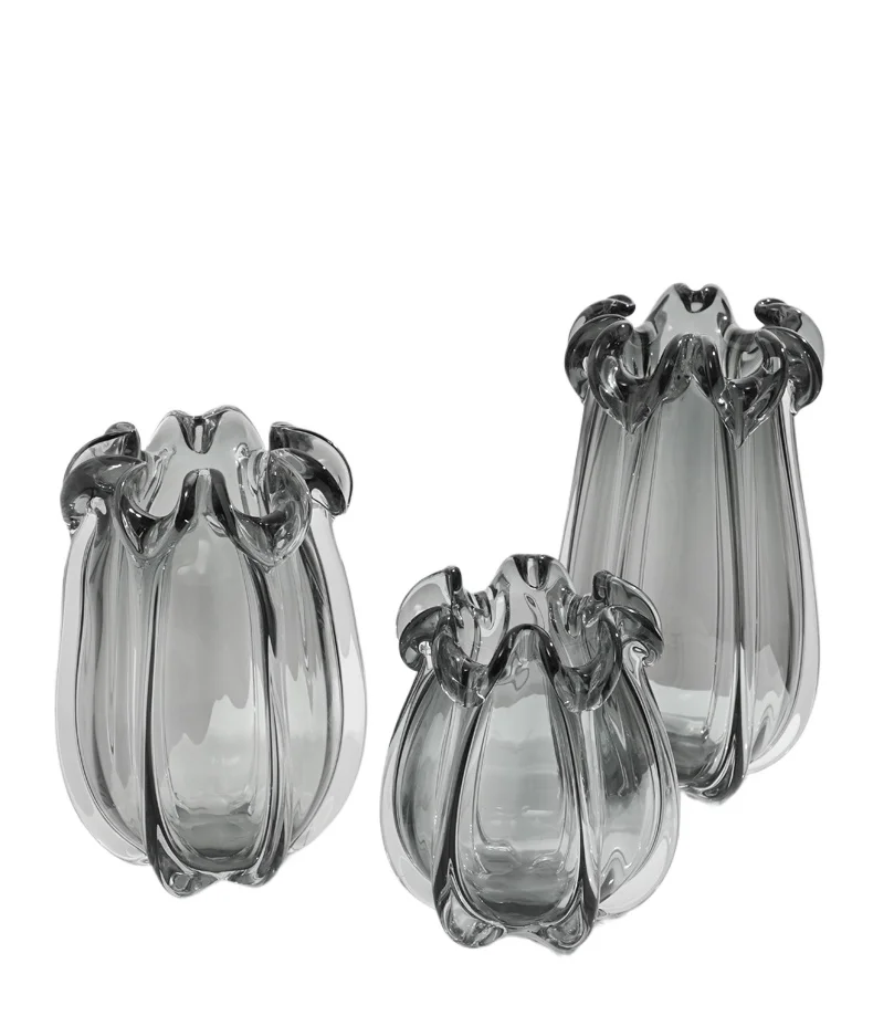 

*Creative high-grade glazed vase ornament living room flower arrangement simple transparent water flower holder thick