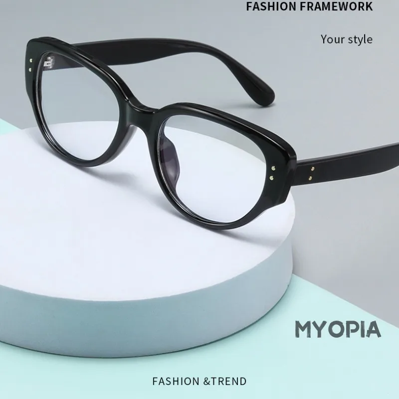 

Anti Blue Light Blocking Eyeglasses Cat Eye Frame Fashion Myopia GlassesNearsighted Prescription Eyewear Diopter 0 To -4.0