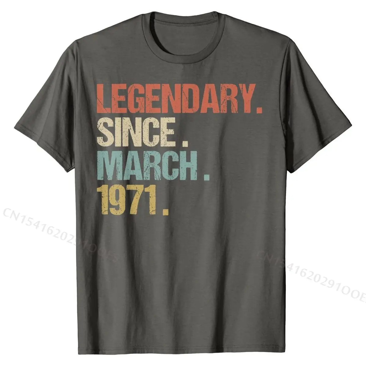 50th Birthday Gift Legendary Since March 1971 Shirt Retro T-Shirt Tees Discount Normal Cotton Man Top T-shirts Design