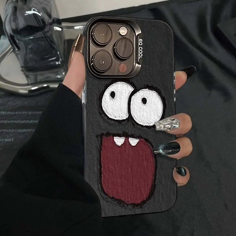 

Surprise expression design phone case for iPhone 16 15 14 13 12 11 Pro/ Max/Plus shock-proof rear cover anti-fingerprint