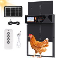 Solar Auto Chicken Coop Door Automatic Chicken Door Solar Powered & USB Charging Chicken Door 4 Modes with Timer & Light Senso