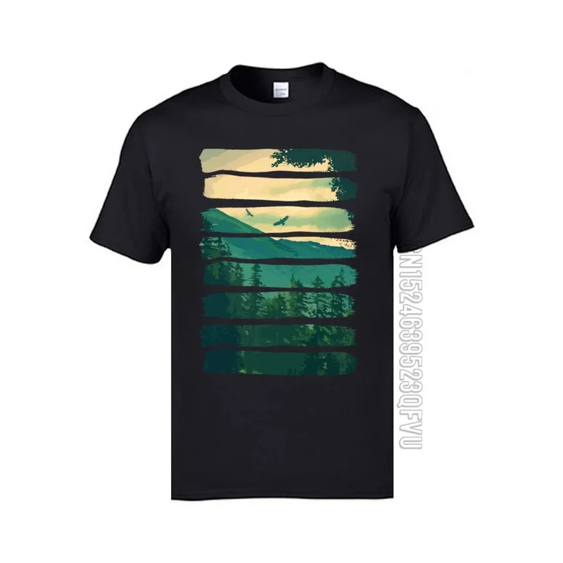 

Hills mountain naptura landscape T shirts College cotton tees 2019 fashion tops/Tees new male T-shirts