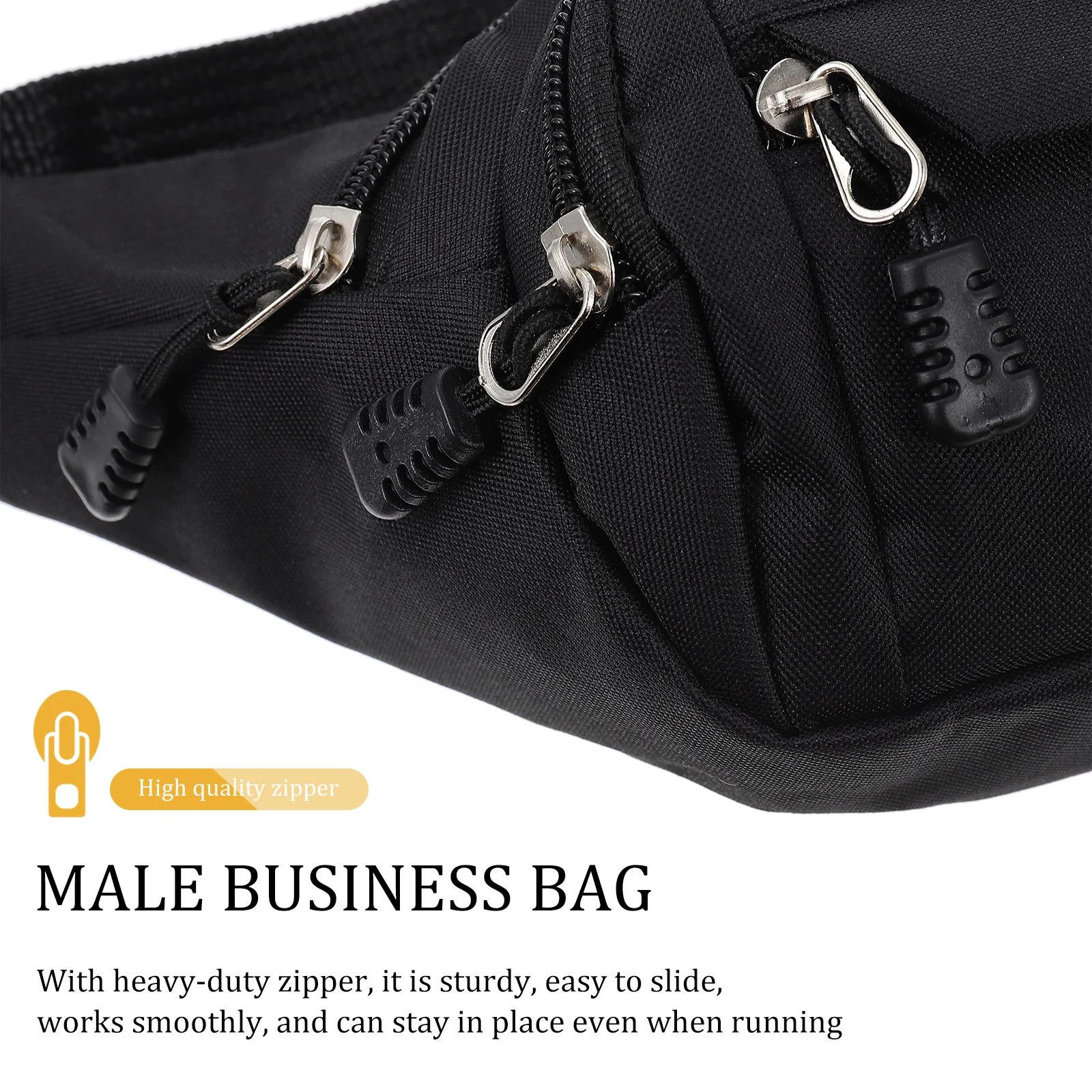 

Oxford Cloth Men Single Shoulder Bag Waterproof Waist Pack Gray Lightweight Portable Cross Body Fanny Chest Business Travel Bag