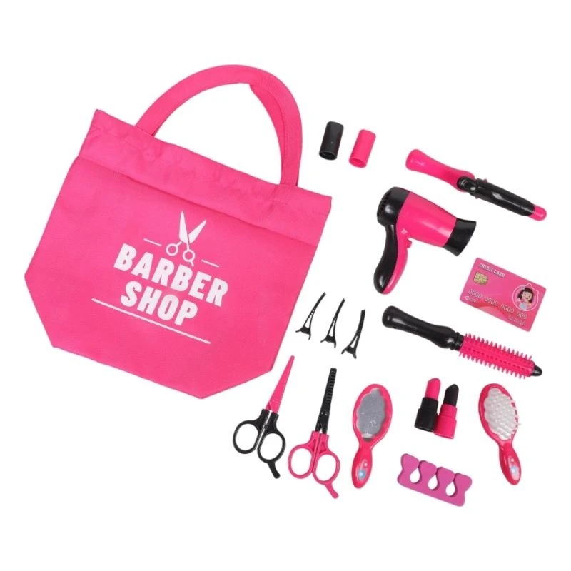التظاهر اللعب تصفيف الشعر صالون مجموعات للأطفال مع أدوات التصميم مجفف الشعر آمنة البلاستيك طفل لعب دور لعبة 15UB #4
