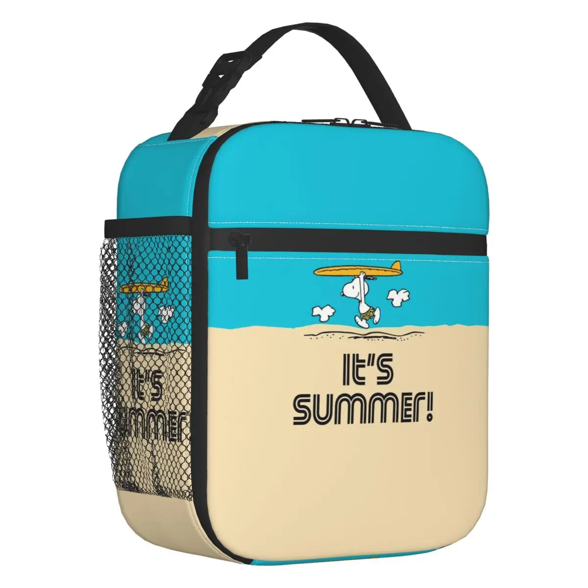 Custom S-Snoopys Cartoon Anime Portable Lunch Boxes Leakproof Cooler Thermal Food Insulated Lunch Bag School Children Student