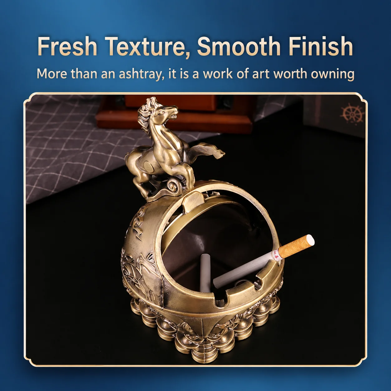 Cigarette Slot Ashtray Antique Zodiac Ashtray Decorative Ashtray Vintage For Smoking Area Study Desk Decor