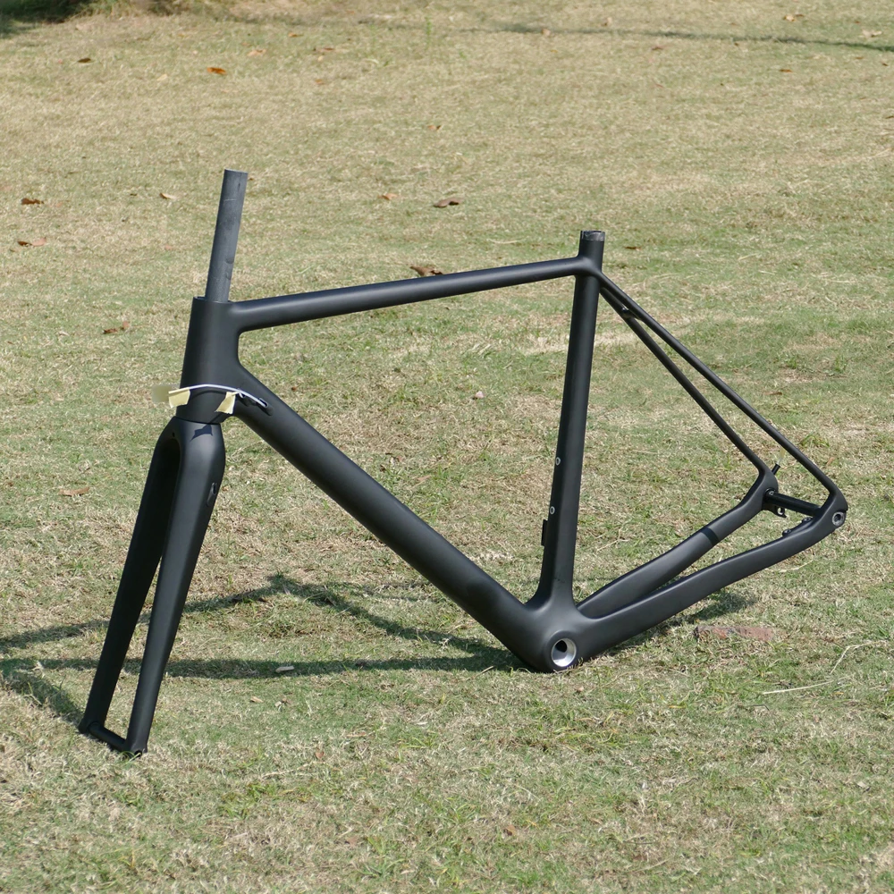 

045# New Full Carbon Black UD Matt Cyclocross Bike Cross Bicycle Cyclo-Cross Frameset Frame Fork Headset Thru Axle Clamp