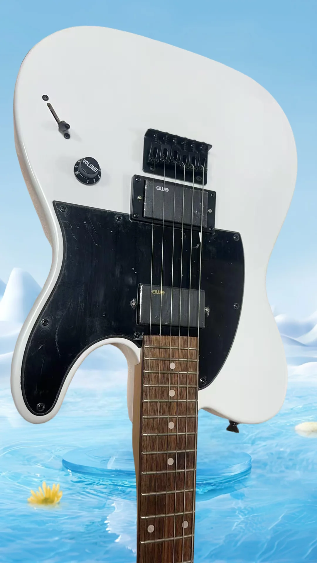 

Hot Sale Guitar Flat white Root Signature Locking Knobs Rosewood Fingerboard High Quality Factory ，high quality