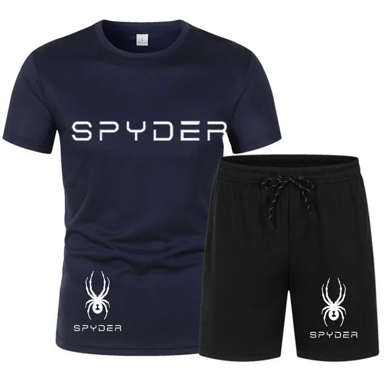 2024 modische Sommer Herren Set modisch bedruckte schnell trocknende Sportswear Kurzarm T-Shirt Shorts Casual Sports Set