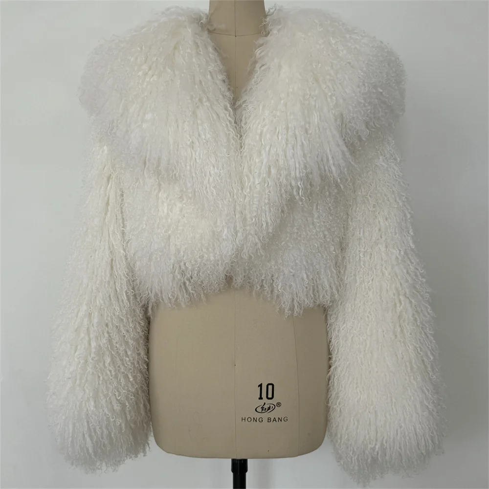 40 سنتيمتر طول الشارع الشهير معاطف جلد الغنم المنغولية الحقيقية النساء الأغنام سترات من الفرو Fuflly كم طويل قصير معاطف الفرو شتاء دافئ