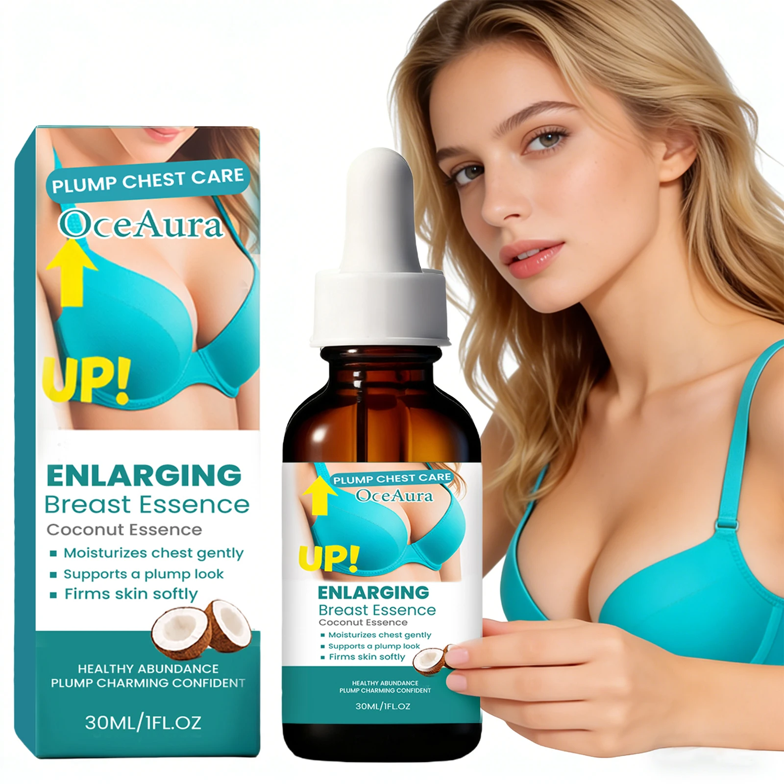 Coconut Essence Breast Plumping Oil Chest Lifting Firming Boobs Bigger Nourishing Enhance Elasticity Breast Tighten Massage Oil
