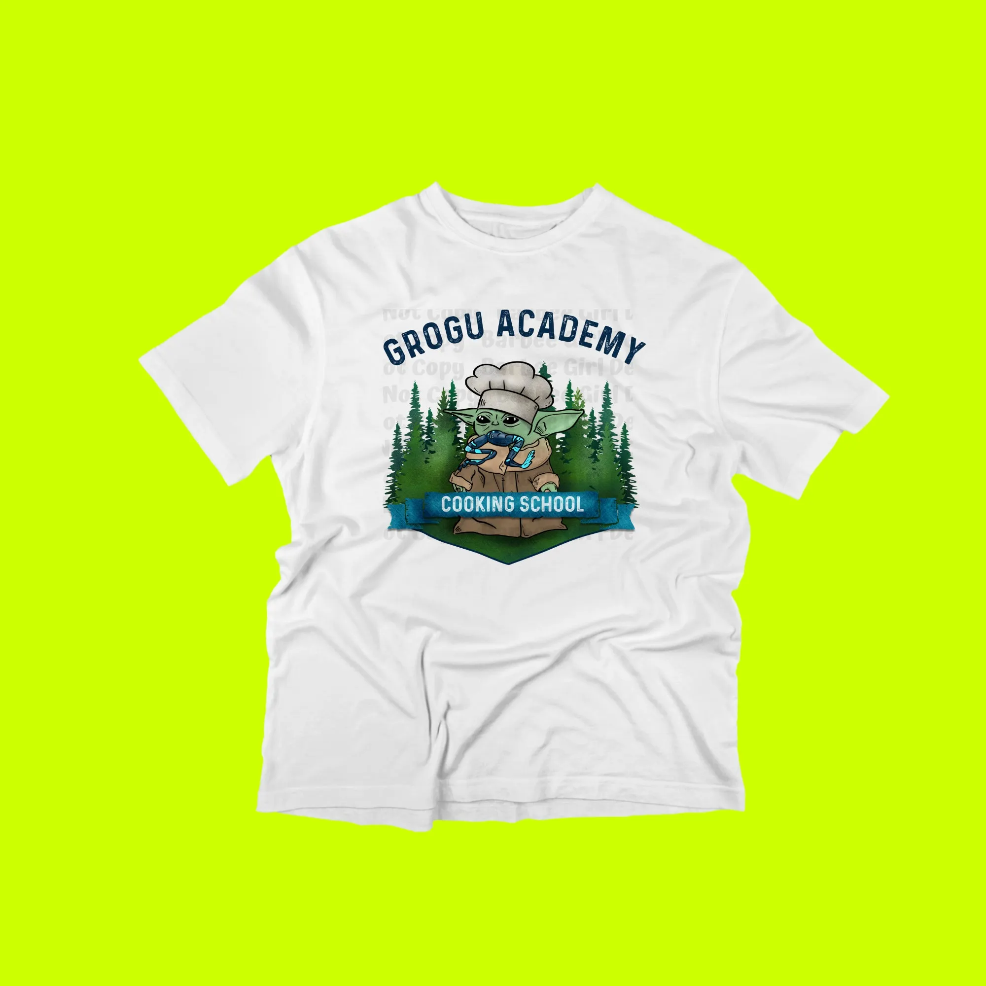 Adult T Shirt Grogu Academy Cooking School