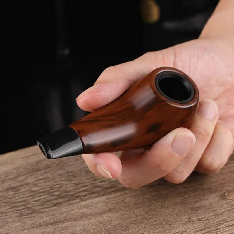 Mini Ebony Resin Wood Pipe Handmade Tobacco Pipe Portable  Smoking Pipe Vintage Bent Smoke Pipe Accessory