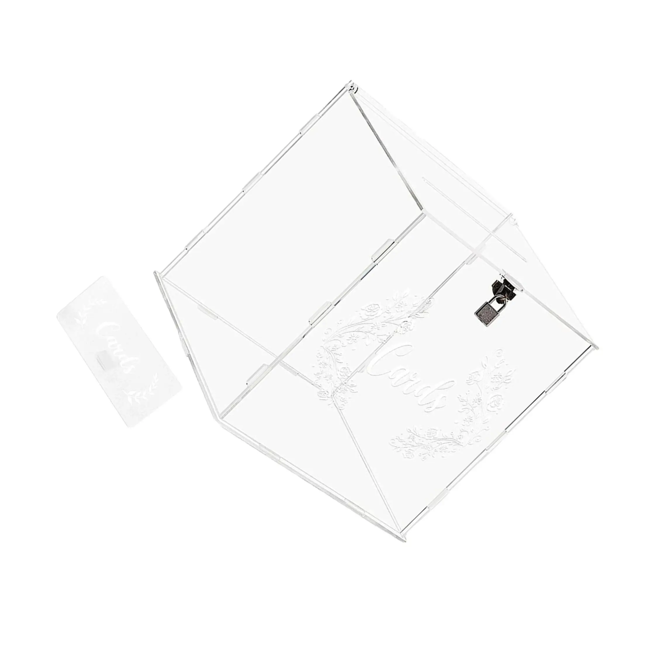 

Acrylic Wedding Cards Box Elegant Sturdy for Celebration Anniversary Birthday With Printed