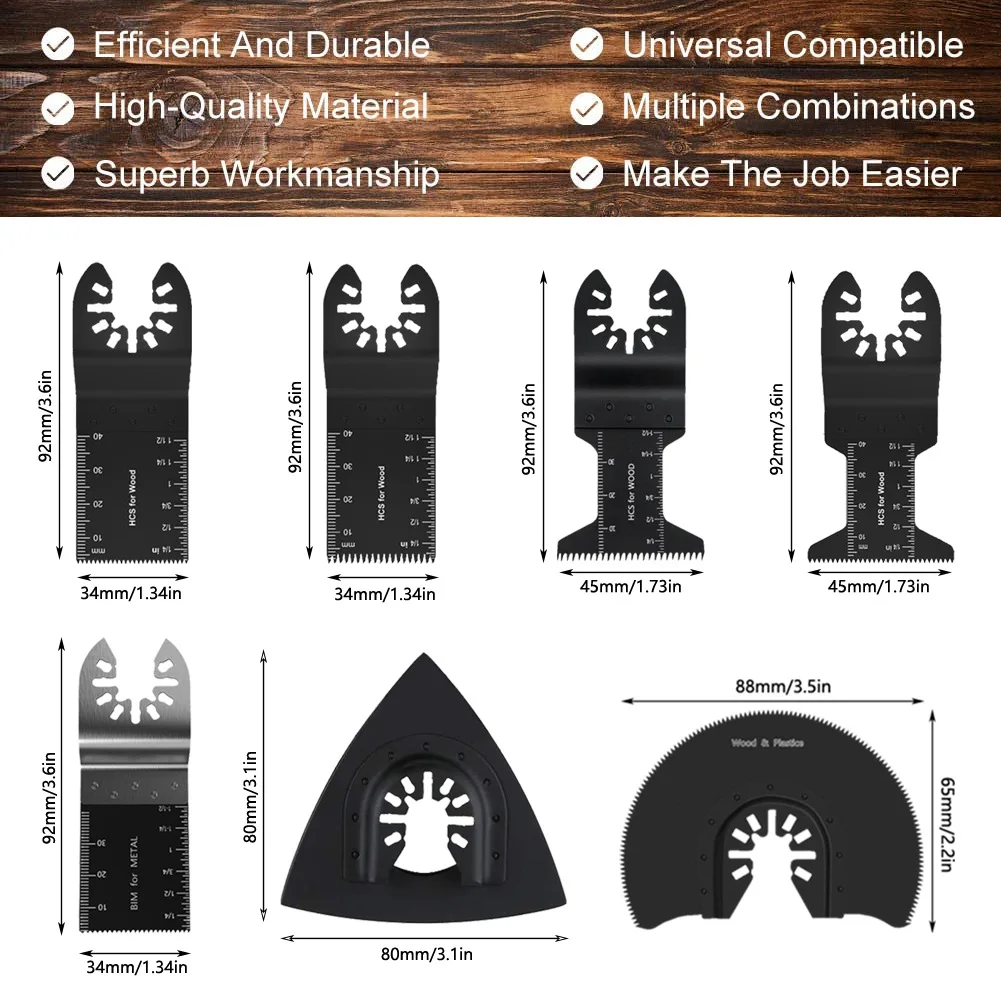 

Набор из 23 универсальных быстросъемных осциллирующих лезвий для многофункциональных инструментов, совместимых с Dewalt, Makita, Bosch, Milwaukee, Craftsman, Rockwell, Fein