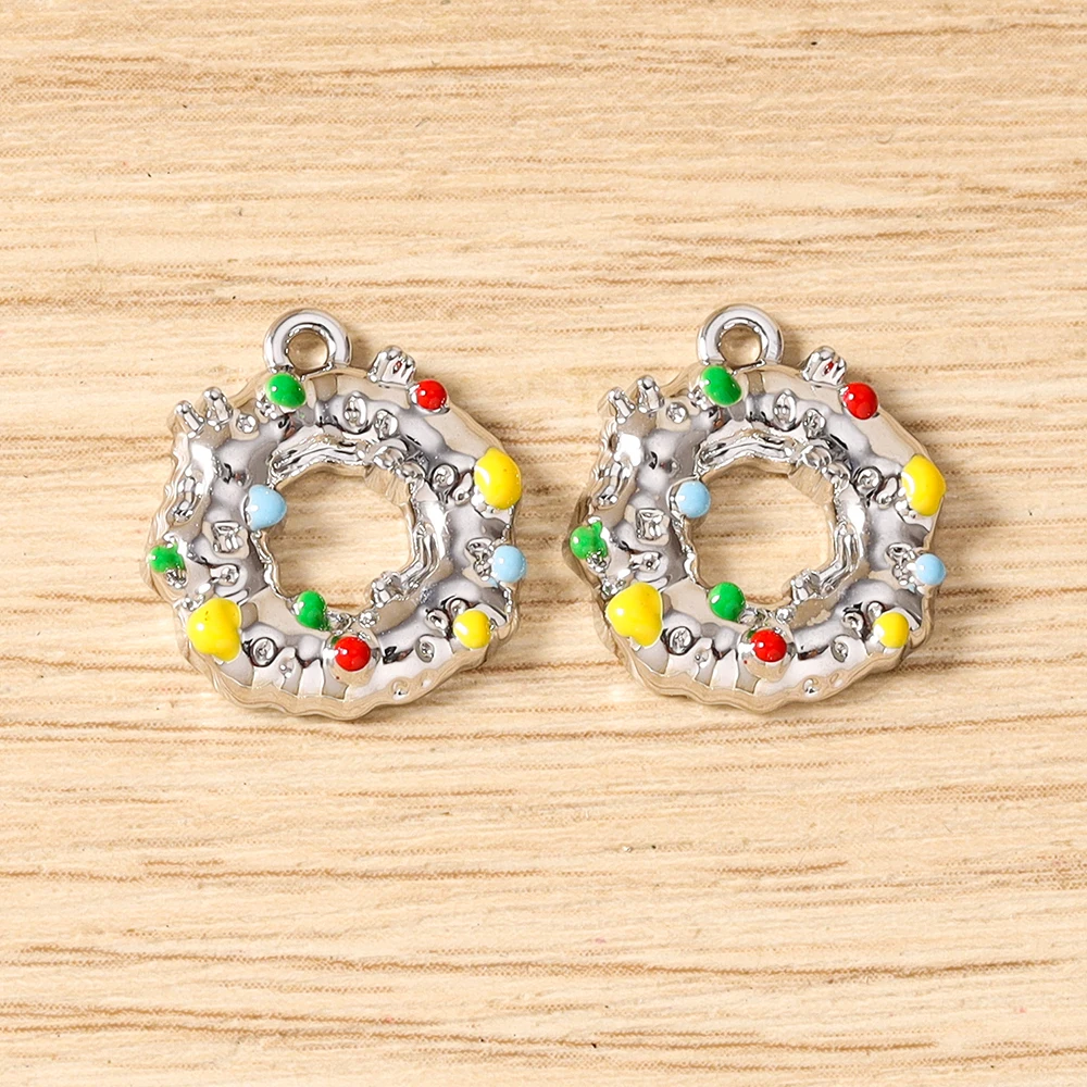 Tusember 5 Stück Emaille-Weihnachtsanhänger mit Weihnachtsmann, Schneeflocke und Schneemann für Weihnachtshalsketten, Ohrringe, Armbänder und Bastelarbeiten – Detail 35