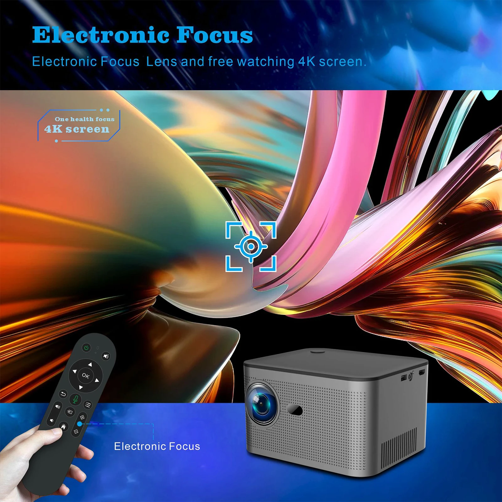 WiFi6 Electric Focus HY350 Projector For Home Theater HD 1080P Android Electric Focus Auto Keystone EU Plug EU Plug