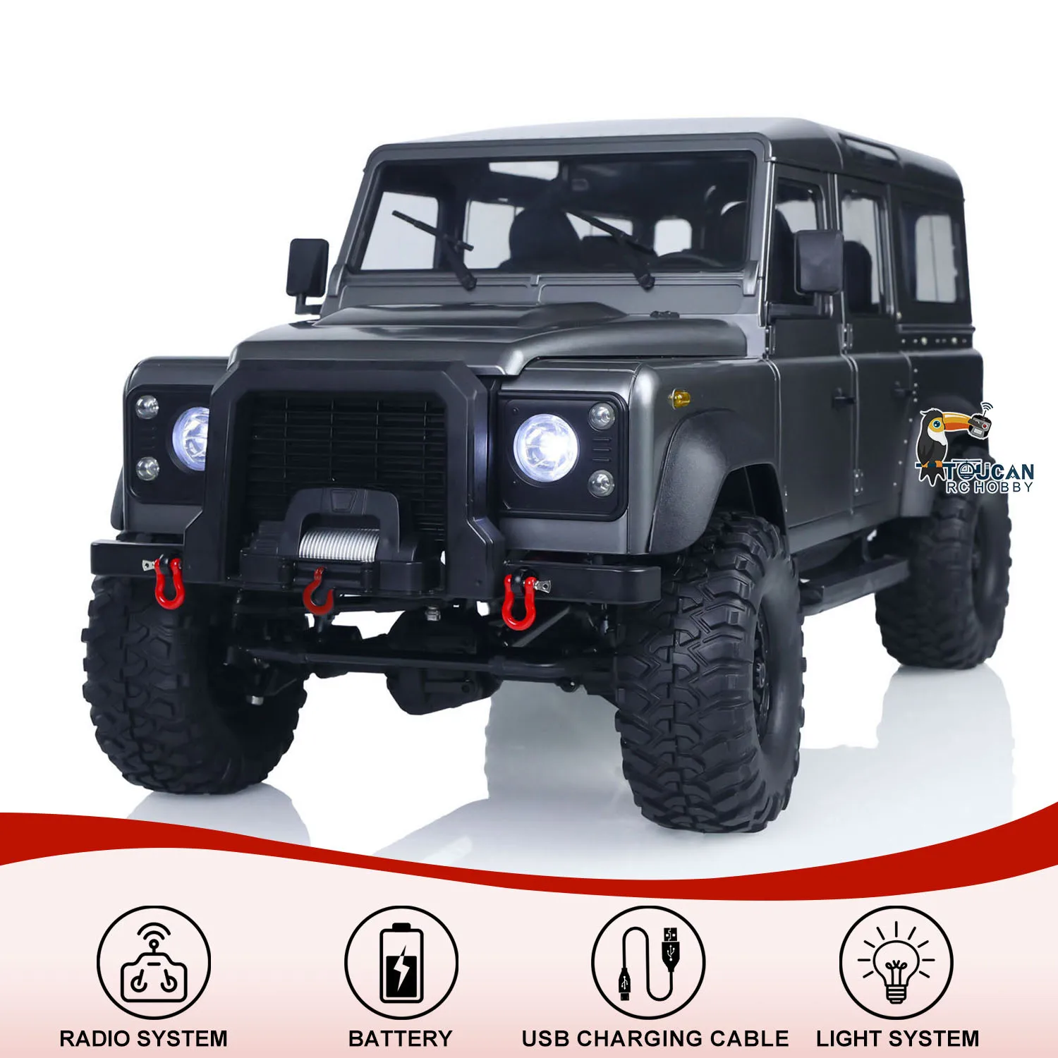 

1/8 RC Crawler DoubleE 4x4 Модель альпинистского автомобиля D110 2-скоростная игрушечная коробка передач с дистанционным управлением и системой освещения TH23141